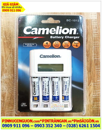 Camelion BC-1012; Bộ sạc BC-1012 Kèm 4 pin sạc Camelion NH-AAA1100LBP2 (AAA1100mAh 1.2v)